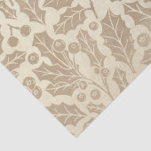 Kerst van de Champagne: Holly Leaves en Berries Tissuepapier (Detail)