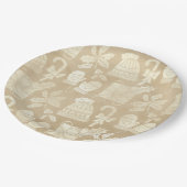 Kerst van de Champagne: Petten, Mittens, snoepsuik Papieren Bordje (Gekanteld)