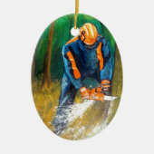 Kerst van de chirurg rond Birthday Keramisch Ornament (Voorkant)