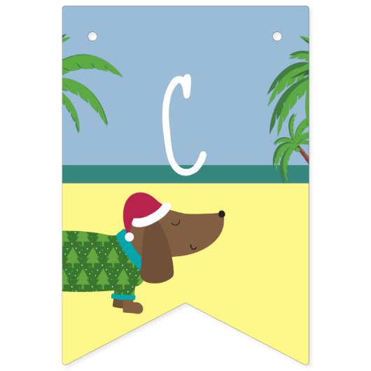 Kerst van de Cute Puppy Dog in juli Vlaggetjes (Eerste vlag)