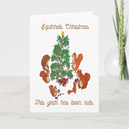 Kerst van de eekhoorns feestdagen kaart (Voorkant)