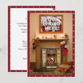 Kerst van de Elegant Fireplace - Gezinsreünie Kaart (Voorkant / Achterkant)
