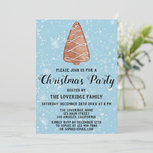 Kerst van de feestdag: Blauwe sneeuw Kaart (Staand voorkant)