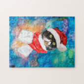 Kerst van de feestdag in de Waterverf met getricol Legpuzzel (Horizontaal)