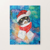 Kerst van de feestdag in de Waterverf met getricol Legpuzzel (Verticaal)