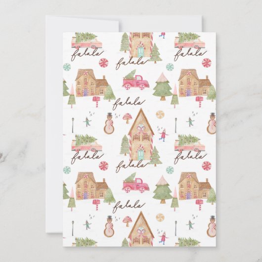 Kerst van de feestdag in Gingerbrood House Sweet H Kaart (Achterkant)