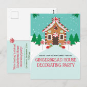 Kerst van de feestdag in Gingerbrood House Virtual Briefkaart (Voorkant / Achterkant)