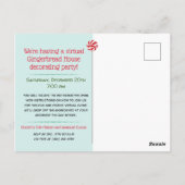 Kerst van de feestdag in Gingerbrood House Virtual Briefkaart (Achterkant)