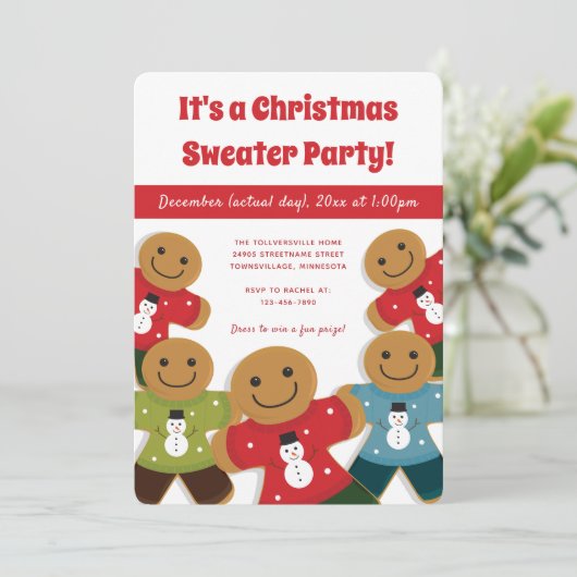 Kerst van de feestdag in Gingerbrood Man Kaart (Staand voorkant)