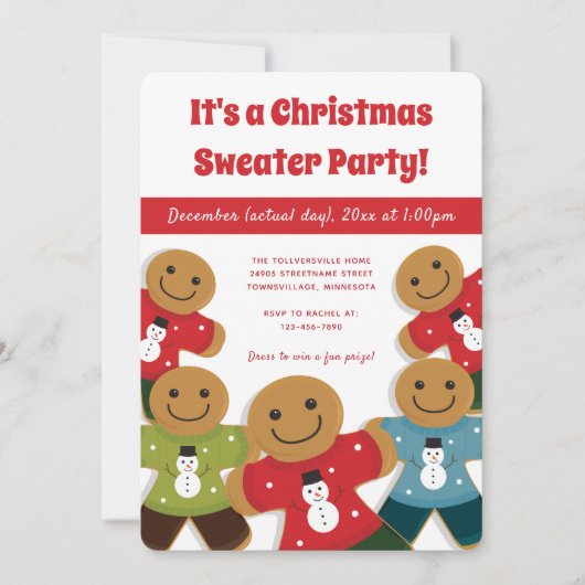 Kerst van de feestdag in Gingerbrood Man Kaart (Voorkant)