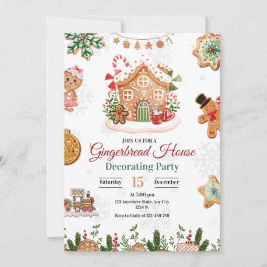 Kerst van de feestdag in het keukenhuis kaart (Voorkant)