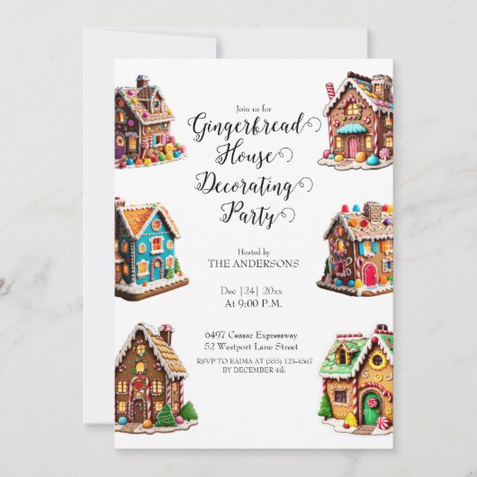 Kerst van de feestdag in het keukenhuis kaart (Voorkant)