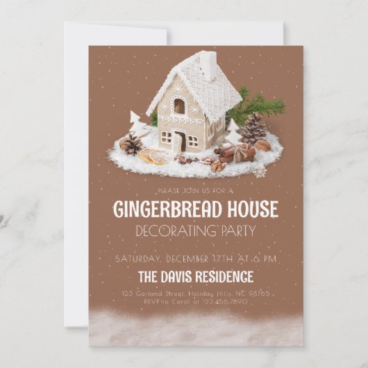 Kerst van de feestdag in het keukenhuis kaart (Voorkant)