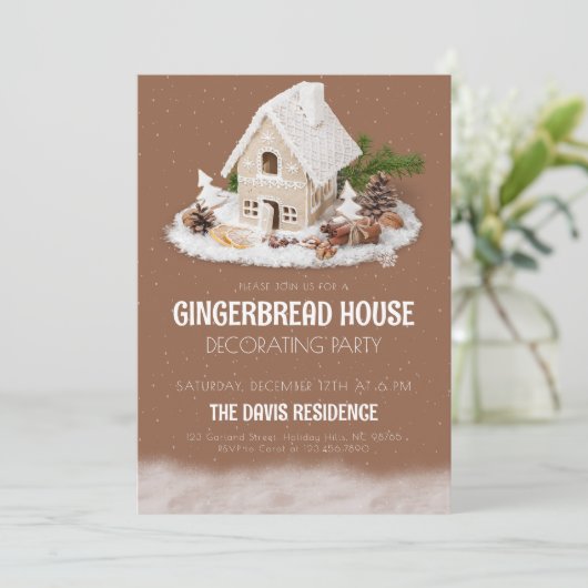 Kerst van de feestdag in het keukenhuis kaart (Staand voorkant)