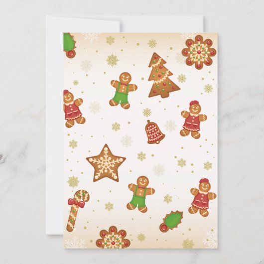 Kerst van de feestdag in het keukenhuis kaart (Achterkant)