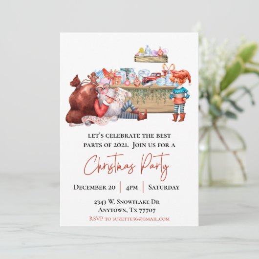 Kerst van de feestkerstfeestdag kaart (Staand voorkant)