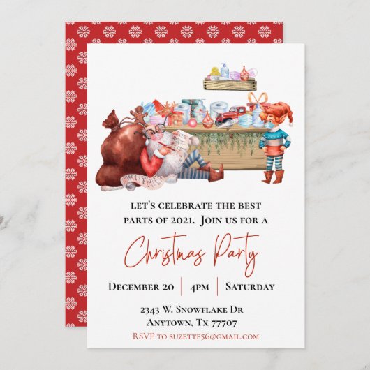 Kerst van de feestkerstfeestdag kaart (Voorkant / Achterkant)