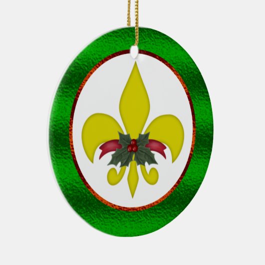 Kerst van de Fleur-de-Lis Keramisch Ornament (Rechts)