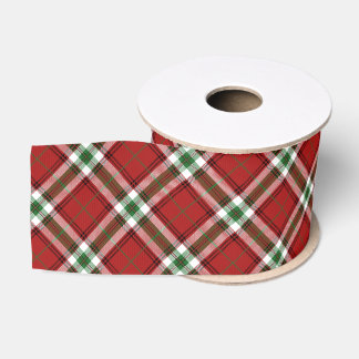 Kerst van de gevechtsindustrie Tartan Pset Red Gre Grosgrain Lint