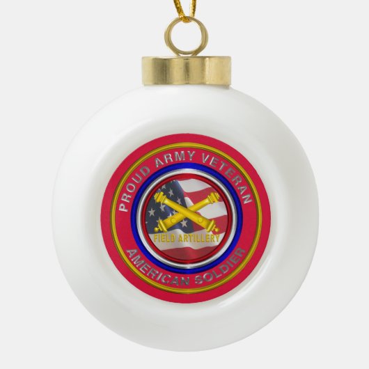 Kerst van de gevelartillerie van het leger keramische bal ornament (Voorkant)