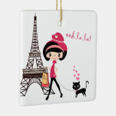 Kerst van de giffeltoren in Parijs Keramisch Ornament (Rechts)