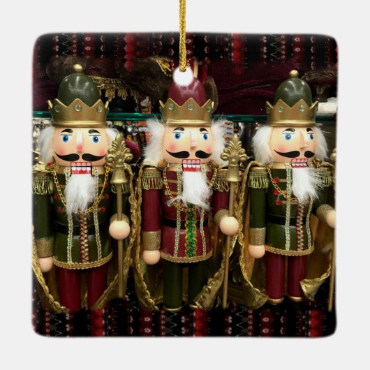 Kerst van de Golden Nutkraker Soldaten Keramisch Ornament (Achterkant)