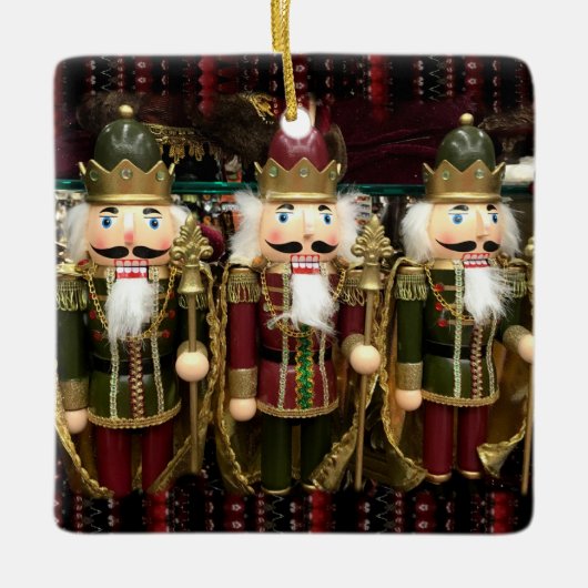 Kerst van de Golden Nutkraker Soldaten Keramisch Ornament (Voorkant)
