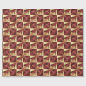 Kerst van de gouden en wijngaarden cadeaupapier (Vlak)