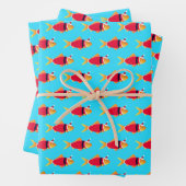 Kerst van de goudvis inpakpapier vel (In situ)