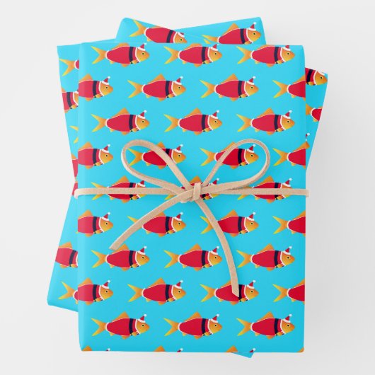 Kerst van de goudvis inpakpapier vel (In situ)