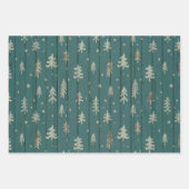 Kerst van de groene en gouden kerst inpakpapier vel (Voorkant 2)