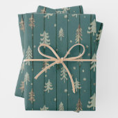 Kerst van de groene en gouden kerst inpakpapier vel (In situ)