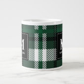 Kerst van de groene en zwarte tartan grote koffiekop (Voorkant)