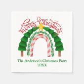 Kerst van de groene kerstfeestdag met de rode rege servet (Voorkant)