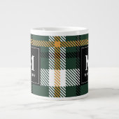 Kerst van de groene, mosterd- en zwarte tartan-tes grote koffiekop (Voorkant)