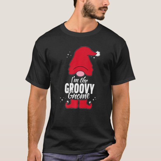 Kerst van de Groovy Gnome Matching Familie T-shirt (Voorkant)