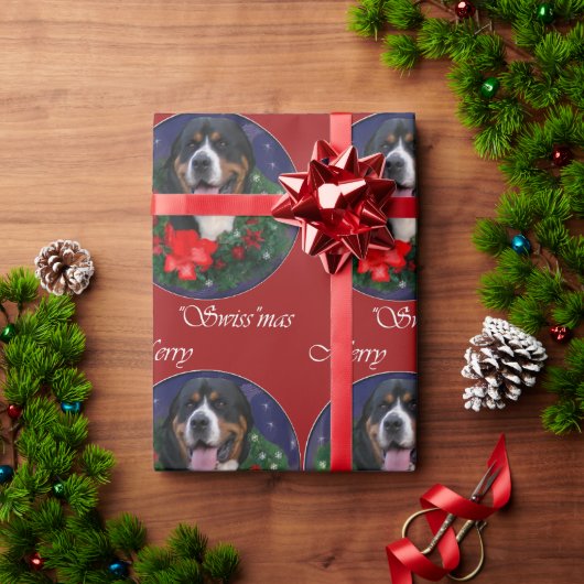 Kerst van de grote Zwitserse berghond Cadeaupapier (Feestdagen Geschenken)