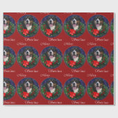 Kerst van de grote Zwitserse berghond Cadeaupapier (Vlak)