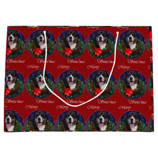 Kerst van de grote Zwitserse berghond Groot Cadeauzakje (Voorkant)