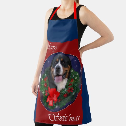 Kerst van de grote Zwitserse berghond Schort (Insitu)