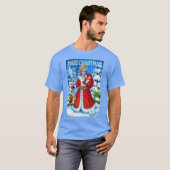 Kerst van de hazen - Merry Krishna ॐ T-shirt (Voorkant volledig)