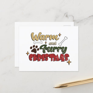 Kerst van de hond - Warm & Furry Kerstmis Briefkaart