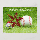 Kerst van de honkbal met bal en kerstboom feestdagenkaart (Voorkant)