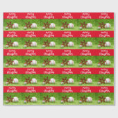 Kerst van de honkbal met bal en Snowflake Cadeaupapier (Vlak)