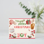 Kerst van de honkbal met de waterverf van de Ball Briefkaart (Staand voorkant)