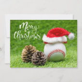 Kerst van de honkbal met kersthoed feestdagenkaart (Voorkant)