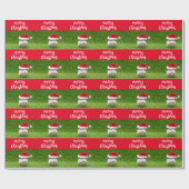 Kerst van de honkbal met kerstmis op groen cadeaupapier (Vlak)