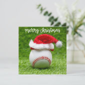 Kerst van de honkbal met kerstmis op groen kaart (Staand voorkant)