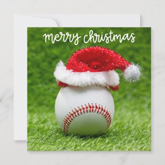 Kerst van de honkbal met kerstmis op groen kaart (Voorkant)
