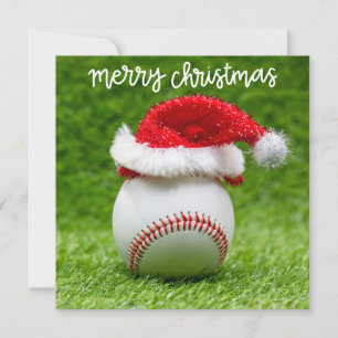 Kerst van de honkbal met kerstmis op groen kaart